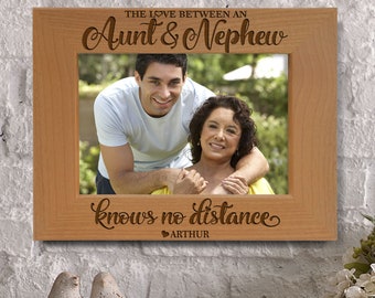 Cornice Portafoto In Legno 'The Love Between Aunt And Niece Knows No Distance' - Regalo Per Zia E Nipote, Formato 20,3x25,4 Cm Per Foto 10,2x15,2 Cm