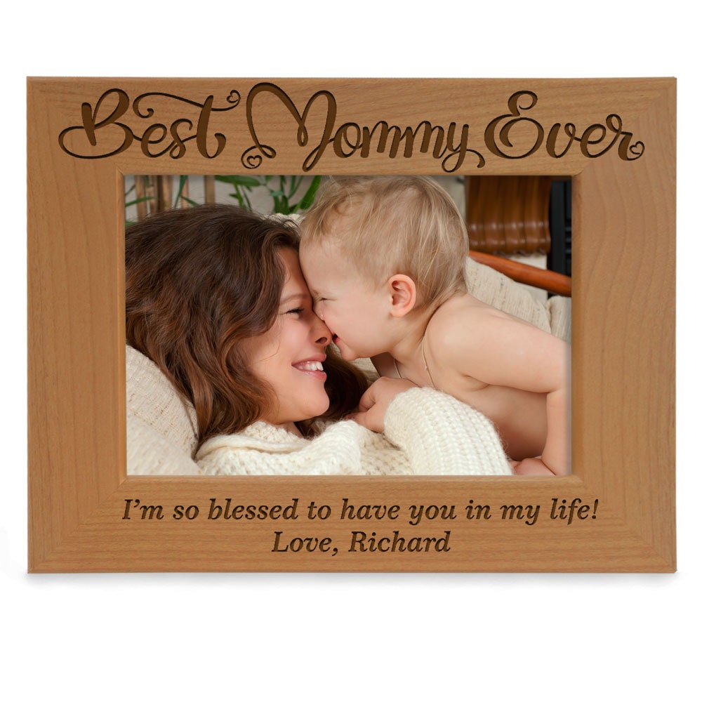 PERSONALIZED - Best Mom, Mommy, Mimi, Gigi Ever Engraved Picture Frame. Perfect Gift for Mom, Grandma, Mother's Day, Birthday, Christmas
