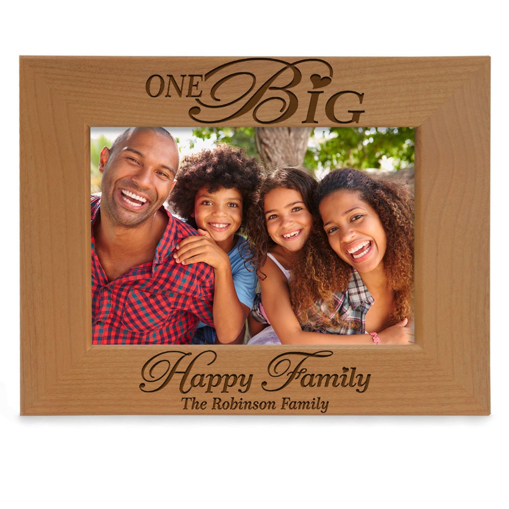 PERSONALIZED - One Big Happy Family Picture Frame. Housewarming
