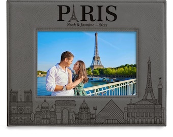 PERSONALIZED - Paris Picture Frame. Paris Wedding Photo. Family Vacation, Couple Vacation, Wedding, Anniversary, Honeymoon, Engagement Gift.