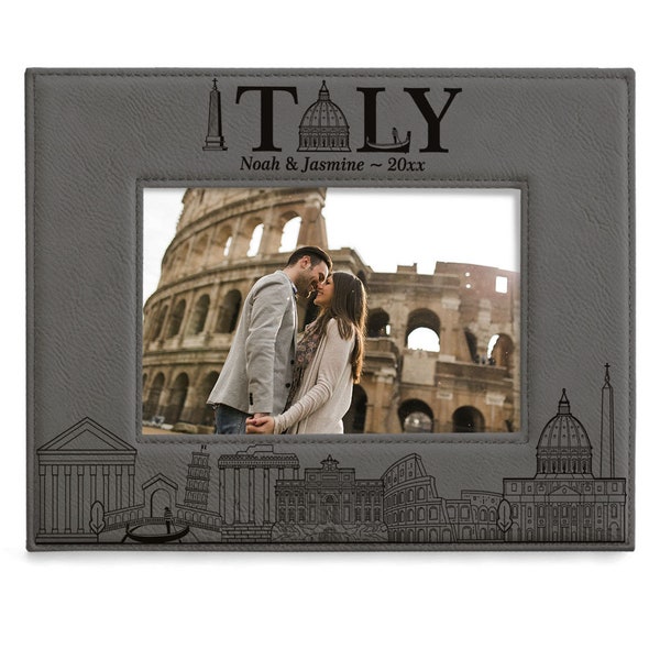 PERSONALIZED - Italy Picture Frame. Family Vacation, Couple Vacation, Wedding, Honeymoon, Engagement, Anniversary Gift. Wedding Photo