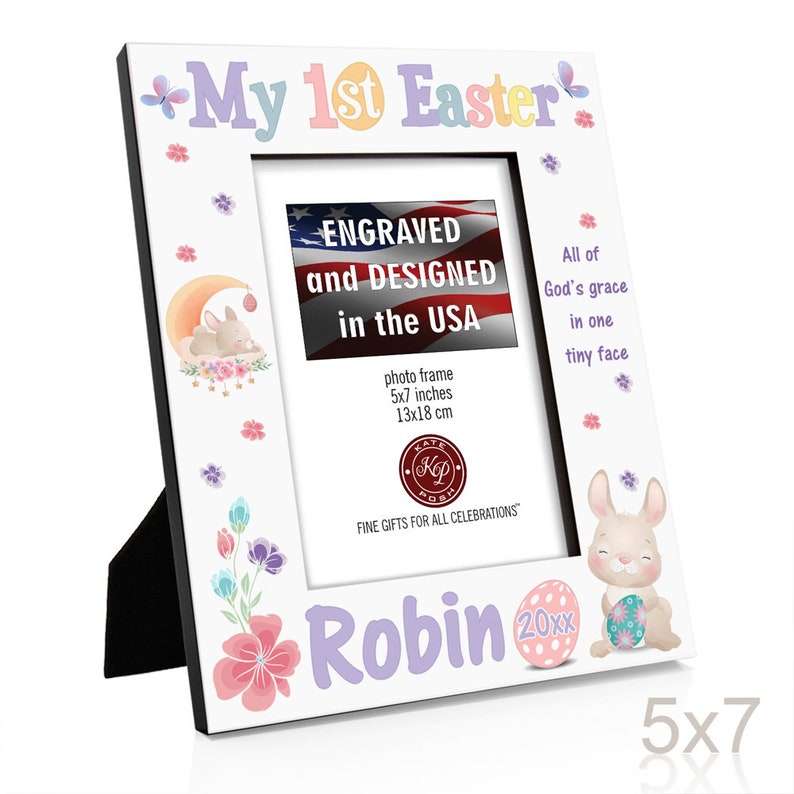 PERSONALIZED My 1st Easter All of God's Grace In One Tiny Face Picture Frame. Baby's First Easter. Easter Photo Frame for Baby. Baby Photo image 10
