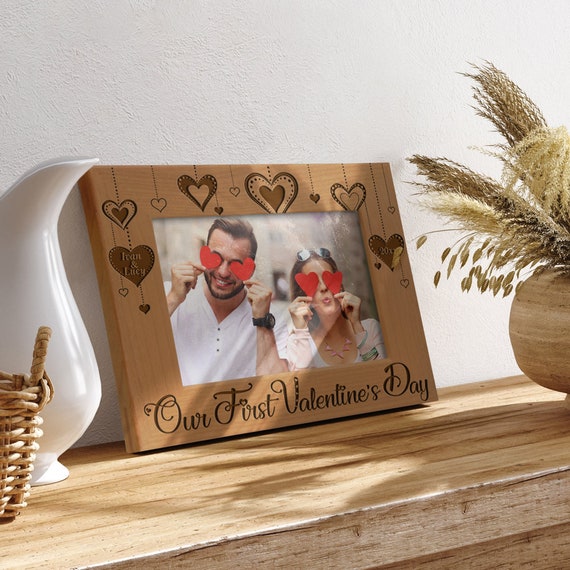 PERSONALIZED - Our First Valentine's Day Engraved Picture Frame