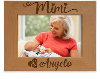 PERSONALIZED - Mimi & Me Engraved Picture Frame. Best Grandma, Grandparent's Day, Birthday, New Grandmother, Christmas, Mimi Photo Gift