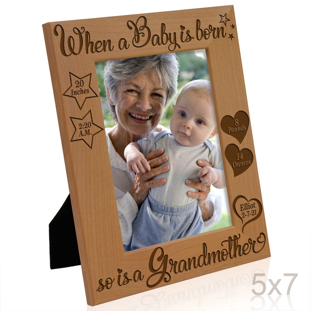Bilderrahmen Für Neue Omas – „When A Baby Is Born So Is A Grandmother“, 10,2x15,2 Cm Foto