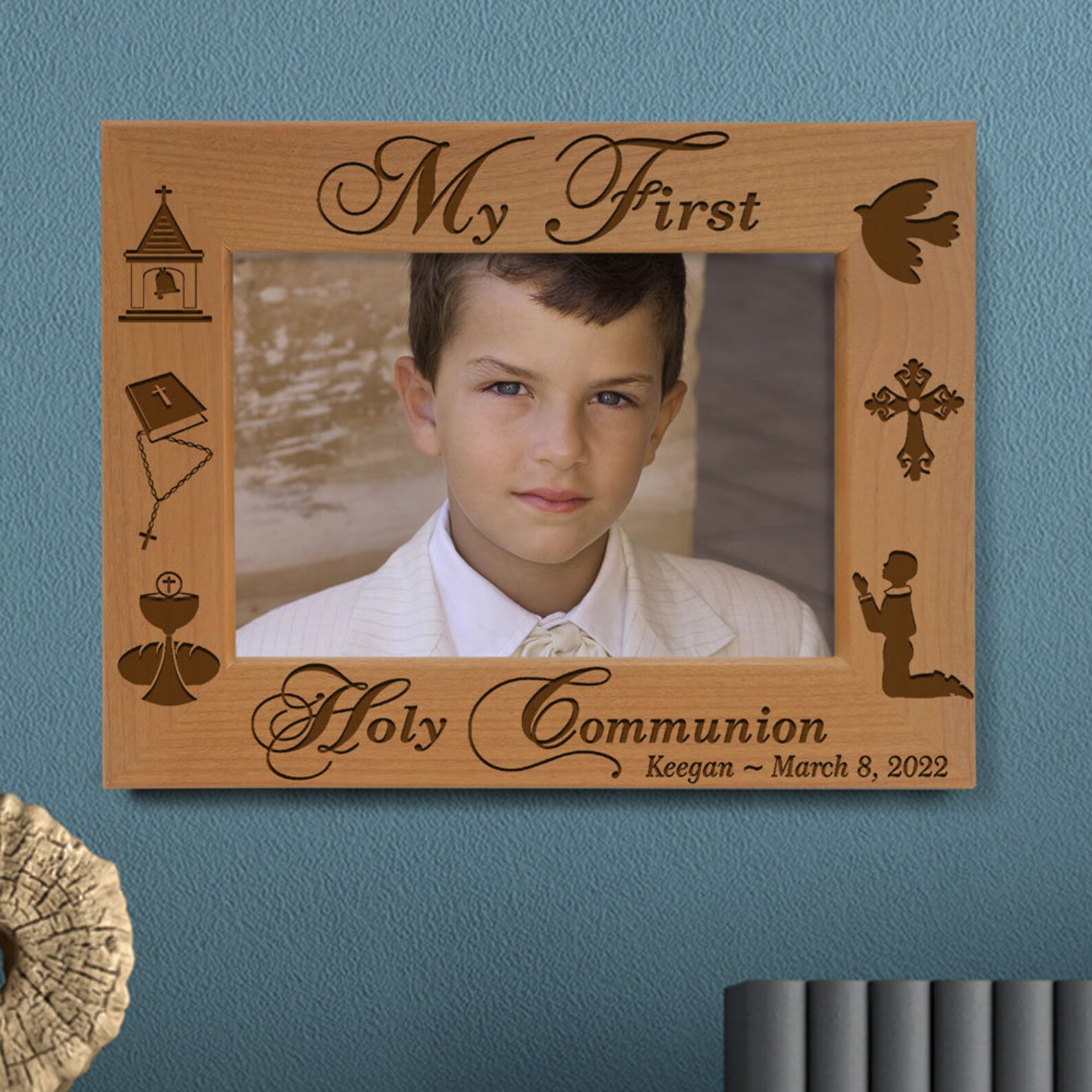 Priest Frame PERSONALIZED - My First Holy Communion Engraved Religious Picture Frame ...