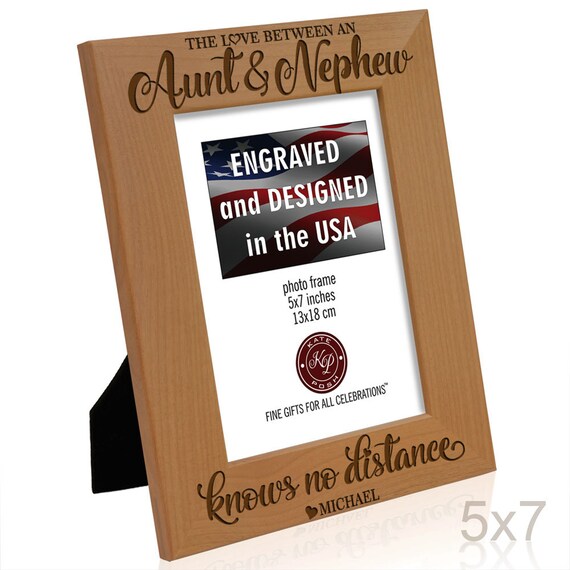 KTYHD Aunt Noun Picture Frame, Aunt Auntie Wooden Picture Frame From Niece Nephew, Auntie Gifts Photo Frame 4x6, Auntie Announcement