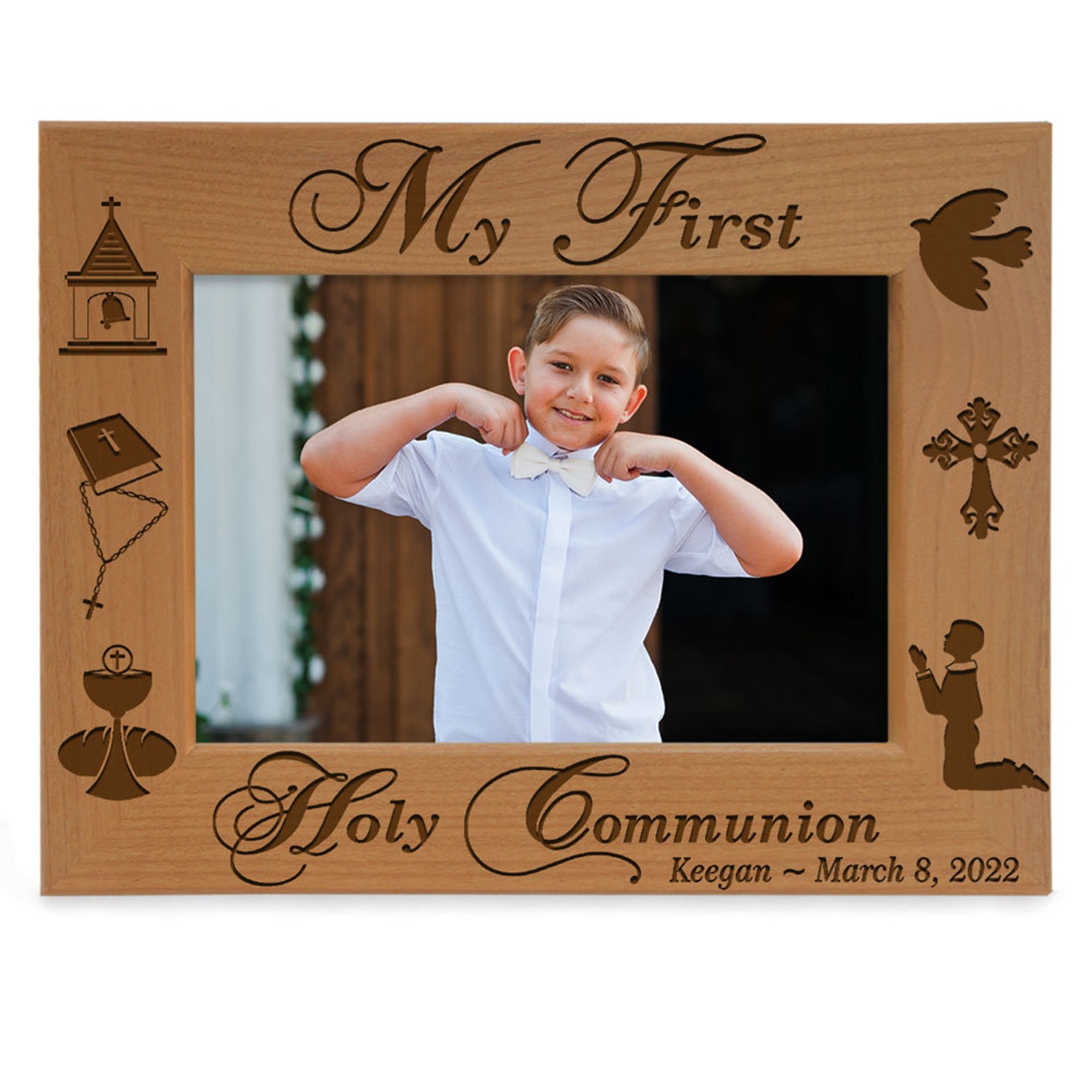 Priest Frame PERSONALIZED - My First Holy Communion Engraved Religious Picture Frame ...