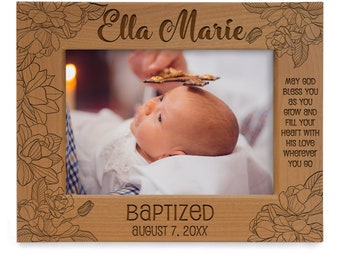 PERSONALIZED - Baptism Picture Frame. Religious Gifts, Christening Gift, Gift from Godparents, Baptism frame, Dedication, Baby Baptism Photo