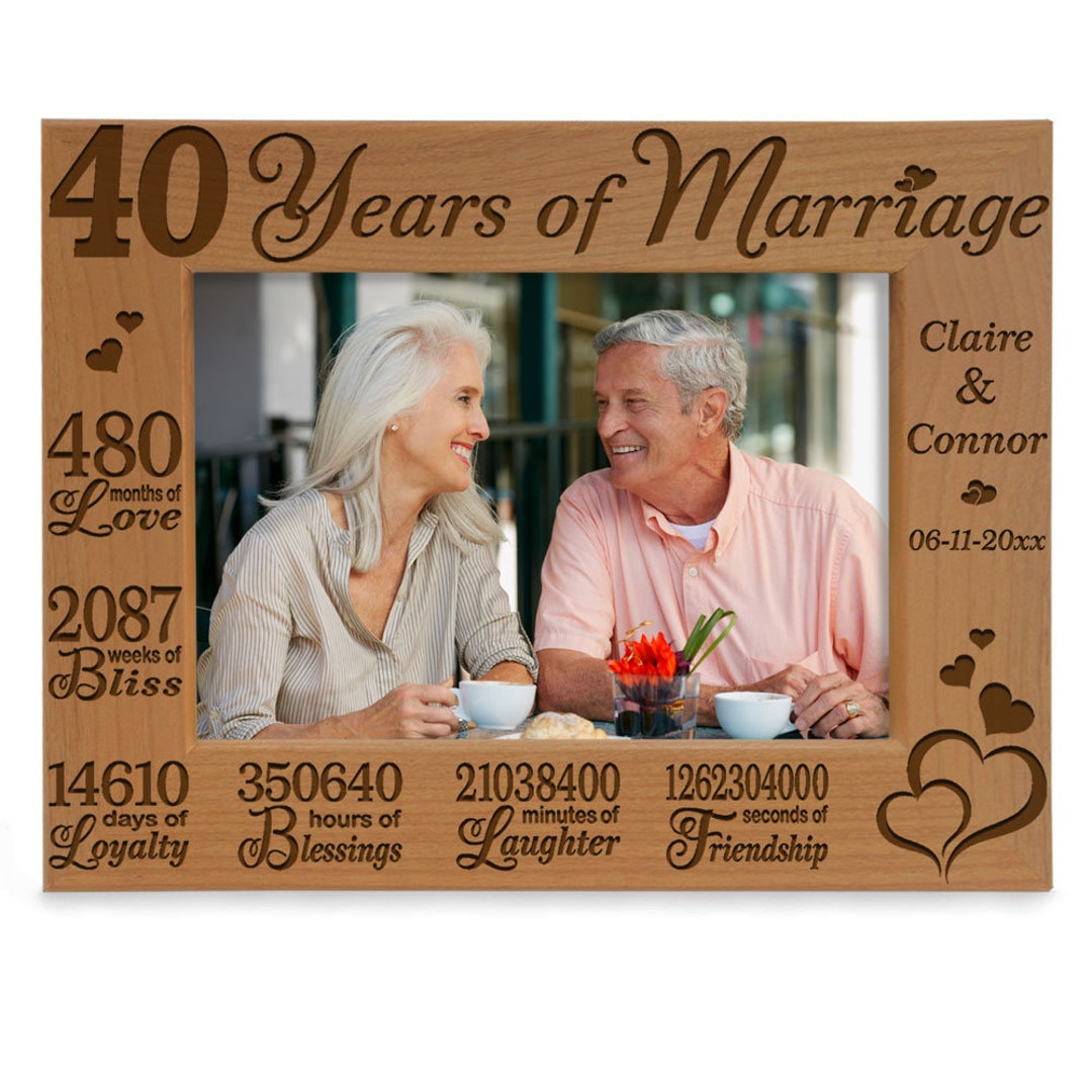 PERSONALIZED 40 Years Of Marriage Engraved Picture Frame Forty Years personalized-40-years-of-marriage-engraved-picture-frame-forty-years