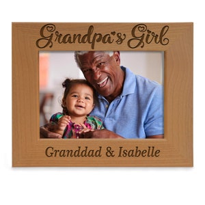 PERSONALIZED -Grandpa's Girl Engraved Picture Frame. Best Grandpa, Birthday, Christmas, Father's Day, First Time Grandpa, Gender Reveal Gift