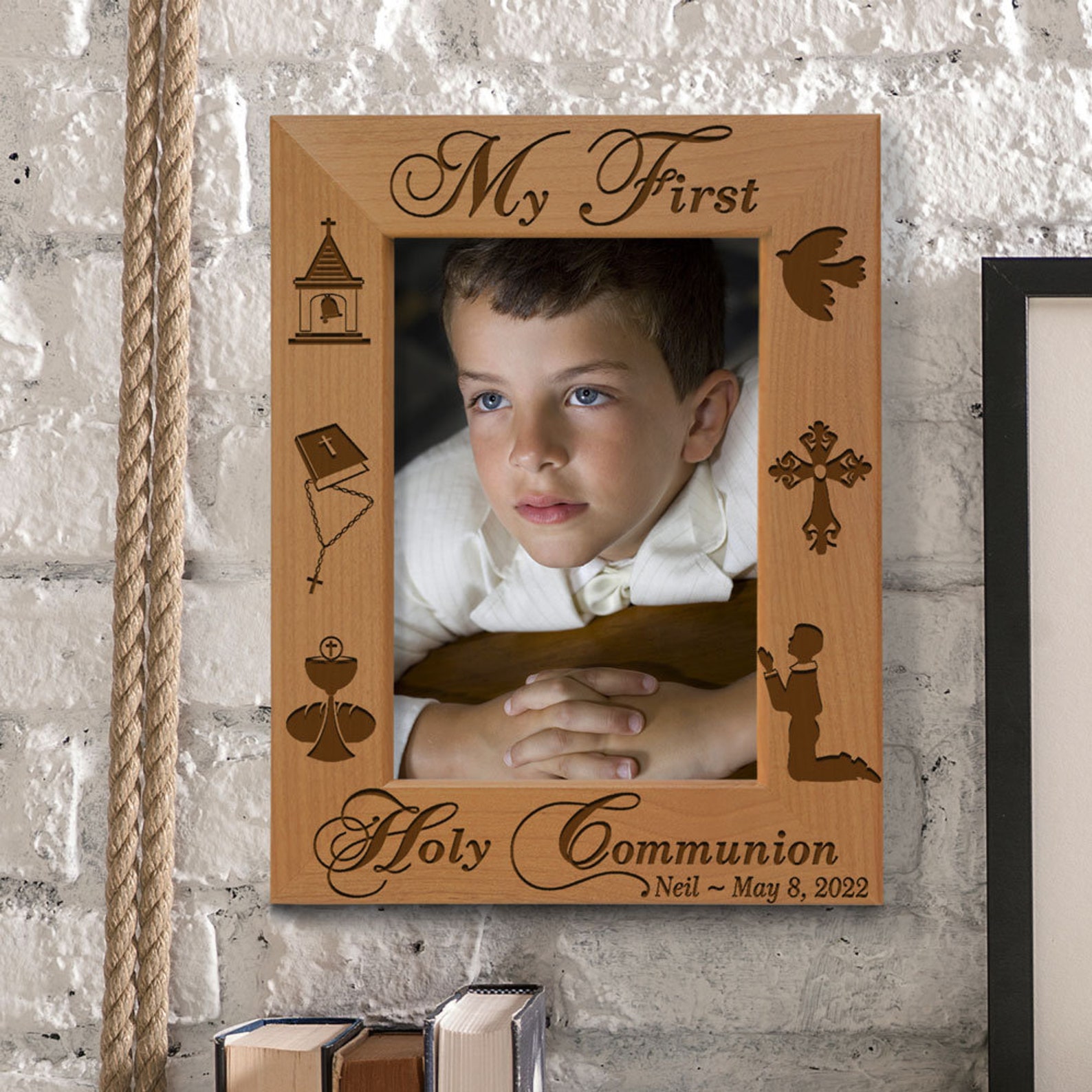 Priest Frame PERSONALIZED - My First Holy Communion Engraved Religious Picture Frame ...