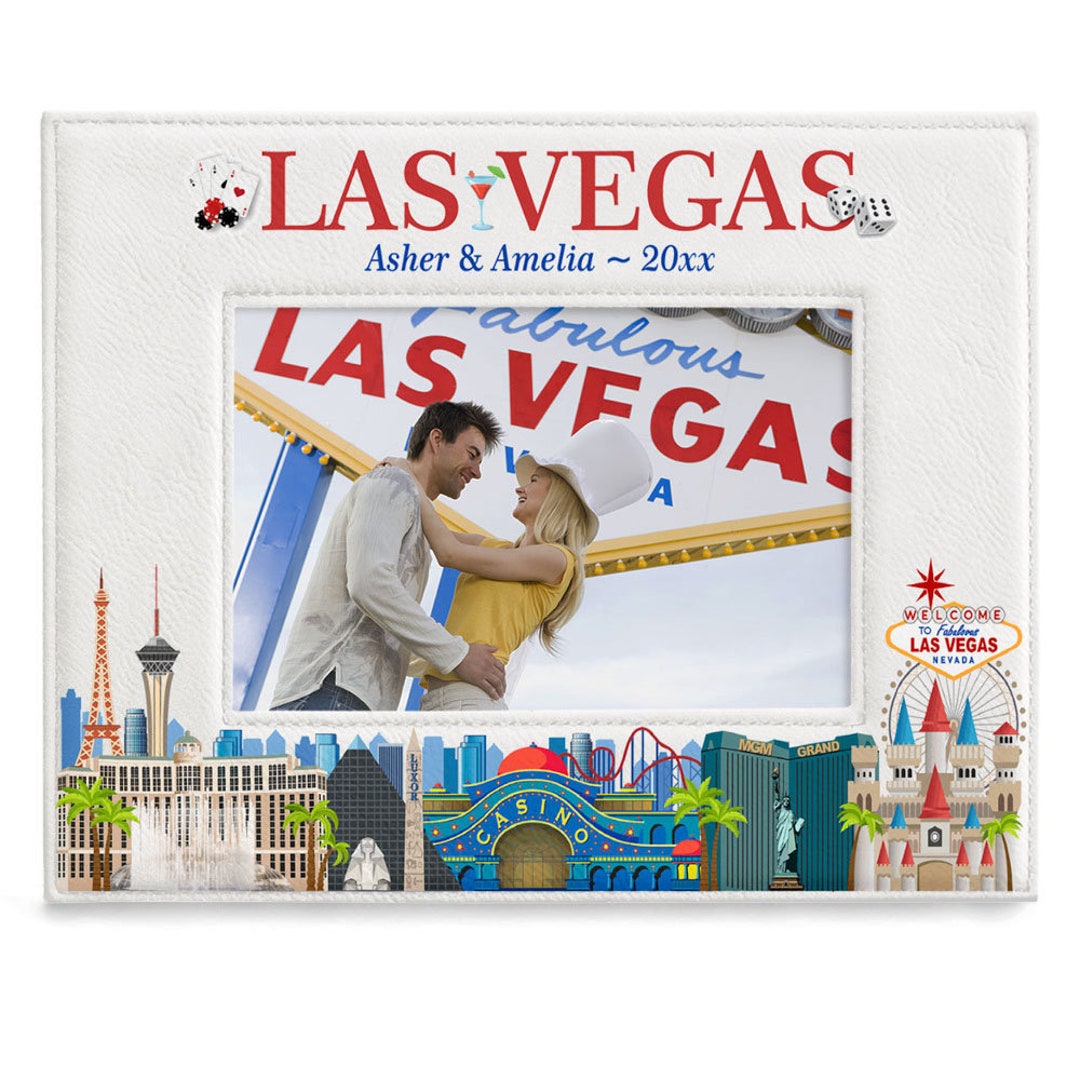 PERSONALIZED Las Vegas Picture Frame. Family Vacation, Couple Vacation