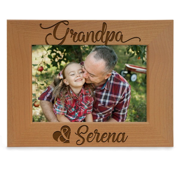 PERSONALIZED-Grandpa & Me Picture Frame. Best Grandpa Ever, First Time Grandfather, Papa's Birthday, Grandparent's Gifts, Grandpa Photo Gift