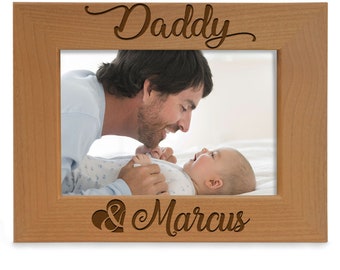 PERSONALIZED - Daddy and Me Engraved Picture Frame. Best Dad Ever, 1st Father's Day, Christmas, Birthday Gift for Dad. Dad Photo Gift.