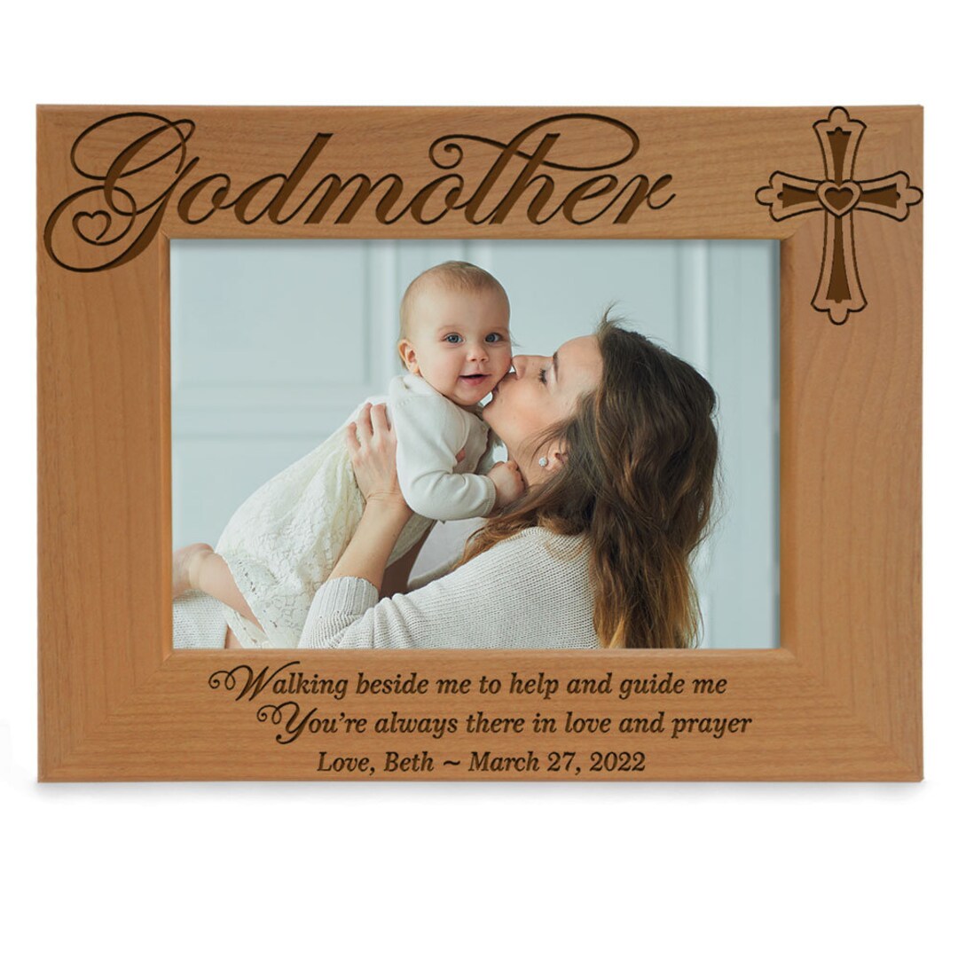 PERSONALIZED Godmother Engraved Picture Frame. Gift From Godson or