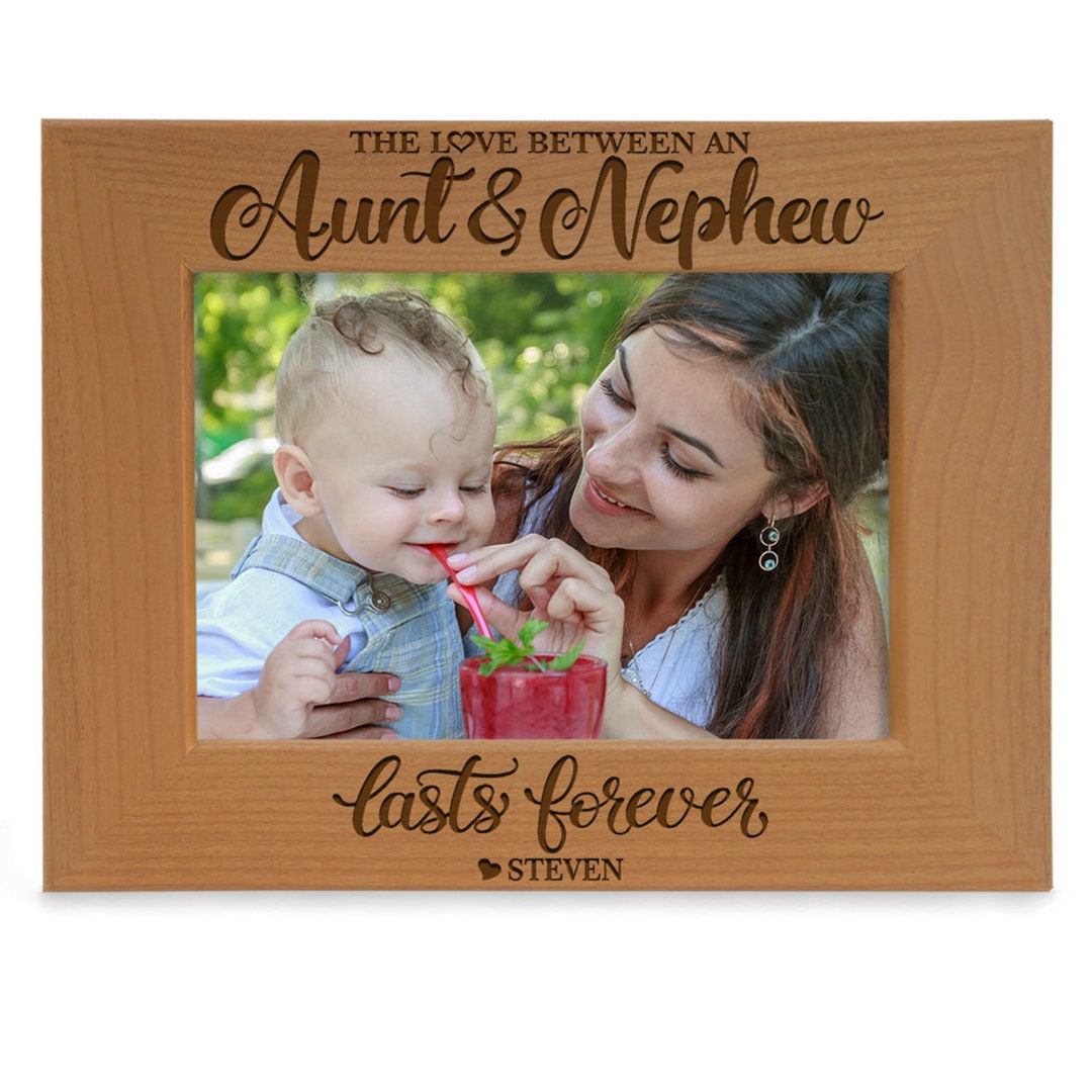 KTYHD Aunt Noun Picture Frame, Aunt Auntie Wooden Picture Frame From Niece Nephew, Auntie Gifts Photo Frame 4x6, Auntie Announcement