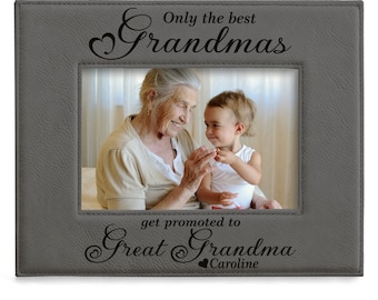 PERSONALIZED - Only The Best Grandmas Get Promoted to Great Grandma Picture Frame. Ideal Mother's day, Birthday, Great Grandma Photo Gift