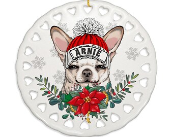 PERSONALIZED - Chihuahua Dog Ceramic Ornament. Cute Gift for Christmas, Family, Holiday Season, Dog Parents, Dog Mom, Dog Dad, Furry Friend