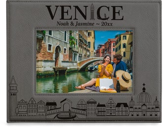 PERSONALIZED - Venice Picture Frame. Wedding Photo. Engagement Family Vacation, Couple Vacation, Wedding, Anniversary, Honeymoon gift