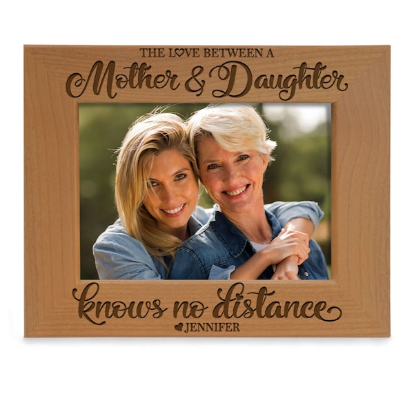 PERSONALIZED-The Love Between A Mother & Daughter Knows No Distance Engraved Picture Frame. Mother's Day, Birthday, Christmas, Daughter Gift