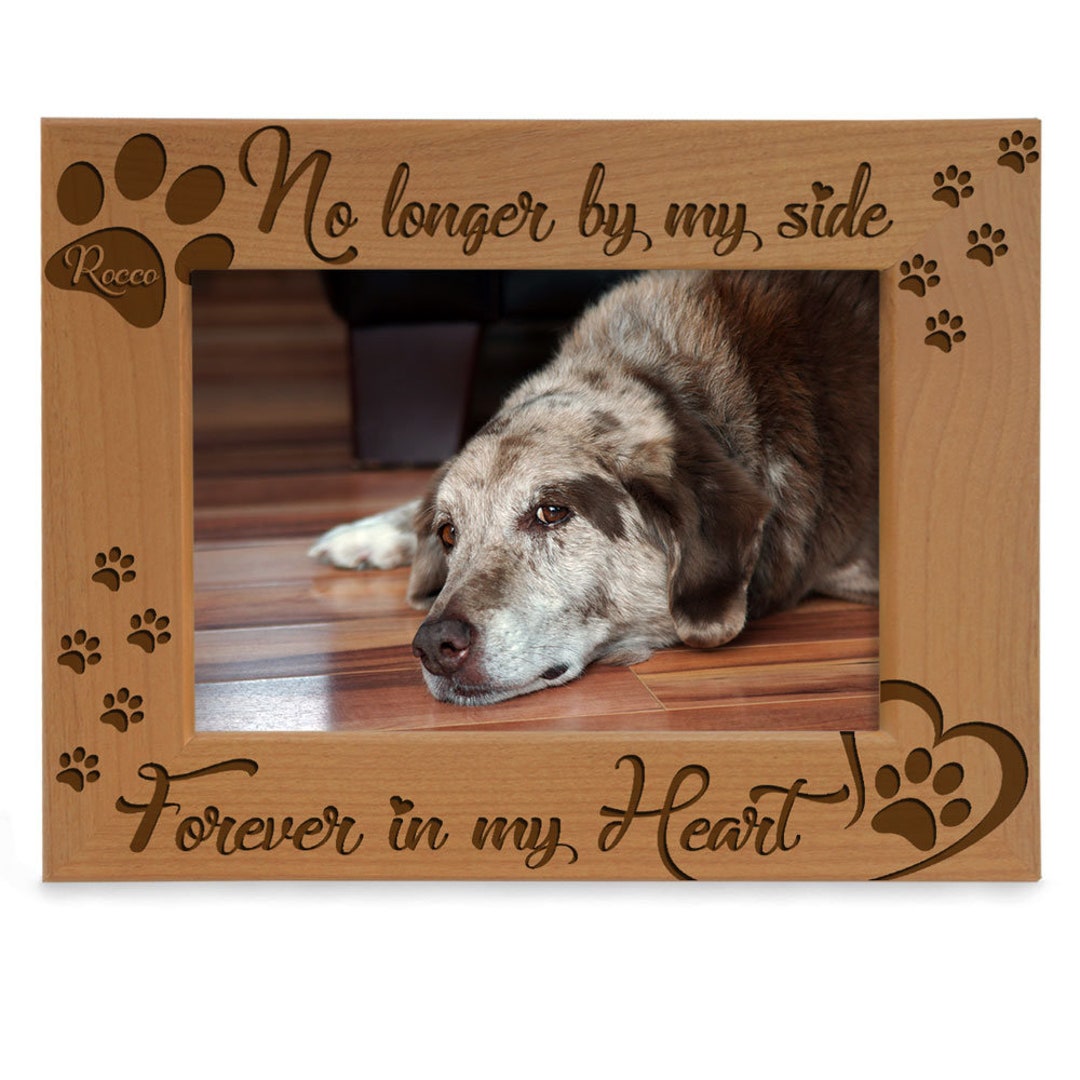 PERSONALIZED - No Longer by My Side, Forever in My Heart Engraved Natural Wood Picture Frame ...