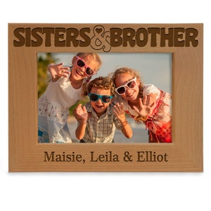 PERSONNALISÉ - Cadre photo Sisters & Brother gravé. Meilleurs frères ou sœurs de tous les temps, anniversaire, Noël, baby shower, cadeau déco pour chambre d&#39;enfant
