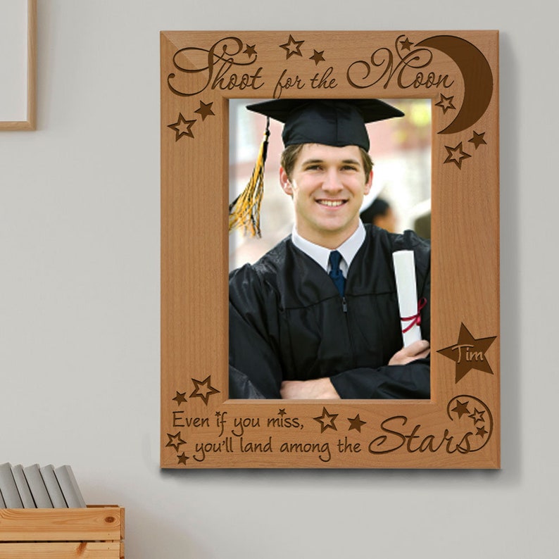 PERSONALIZED - Shoot for the Moon & Stars Poem Engraved Picture Frame ...