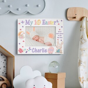 PERSONALIZED My 1st Easter All of God's Grace In One Tiny Face Picture Frame. Baby's First Easter. Easter Photo Frame for Baby. Baby Photo image 3