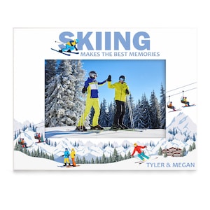 PERSONALIZED - Skiing Makes The Best Memories Picture Frame. Family, Friends, Couple, Anniversary, Husband, Wife, Boyfriend Girlfriend Photo