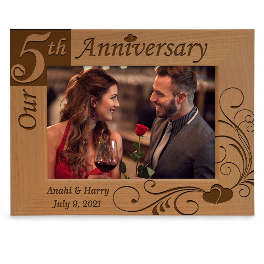 Personalized-our 5th Anniversary Picture Five Years Wooden