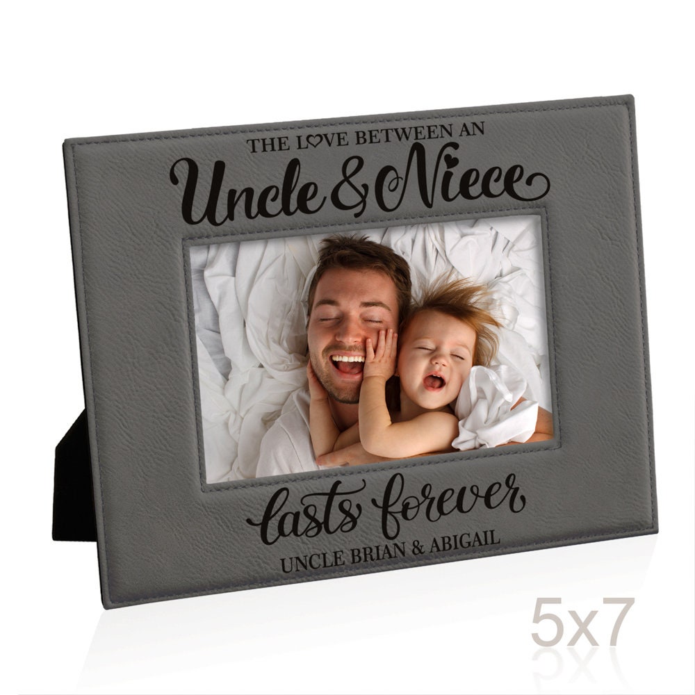 Cornice Portafoto Legno Incisa 'Zio E Nipote' – 10x15 Cm, Da Tavolo O Parete, Regalo Sentimentale