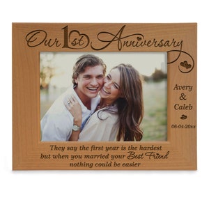 PERSONALIZED-Our 1st Anniversary-They Say The First Year is The Hardest But When You Married Your Best Friend Nothing Could be Easier Frame.