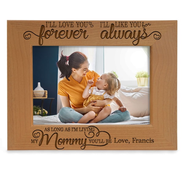 PERSONALIZED-I'll Love You Forever I'll Like You For Always As Long As I'm Living My Mommy You'll Be Picture Frame. Mother's Day Gift