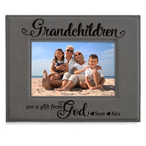 PERSONALIZED -Grandchildren Are A Gift From God Picture Frame. Grandma, Grandpa, Birthday, Christmas, Mother&#39;s Day, Father&#39;s Day, Photo Gift