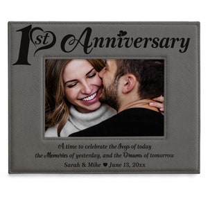 PERSONALIZED - 1st Anniversary A Time To Celebrate Picture Frame. One Year Anniversary, Marriage, Wedding, Couple Anniversary Photo