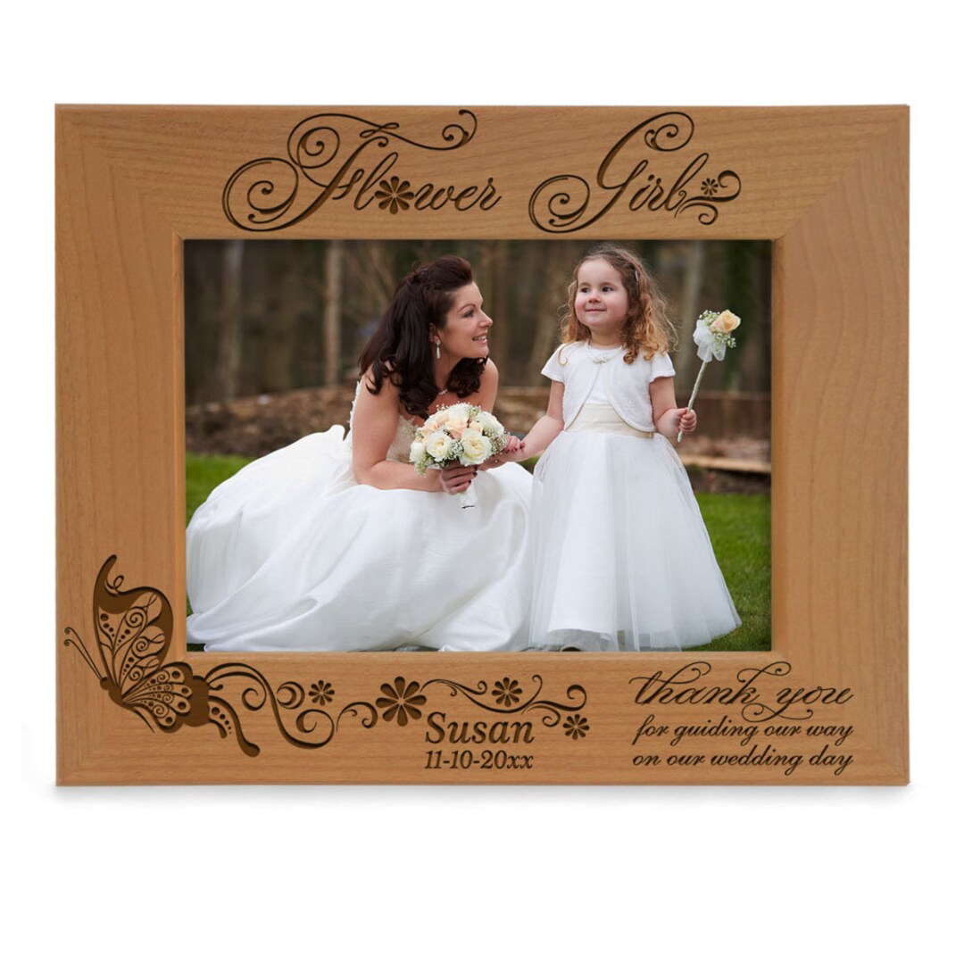 PERSONALIZED Flower Girl, Thank You Engraved Wedding Picture Frame