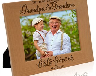 Cornice Portafoto In Legno Con Scritta "He Calls Me Grandpa" – Regalo Dal Nipote Al Nonno, Per Foto 10x15 Cm, Con Corda Per Appendere