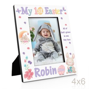 PERSONALIZED My 1st Easter All of God's Grace In One Tiny Face Picture Frame. Baby's First Easter. Easter Photo Frame for Baby. Baby Photo image 7