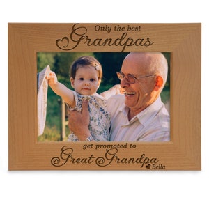 PERSONALIZED -Only The Best Grandpas Get Promoted To Great Grandpa Picture Frame. Father&#39;s Day, Grandpa, Great Grandpa Pregnancy Reveal Gift