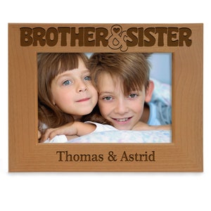 PERSONNALISÉ - Cadre photo frère et soeur gravé. Meilleurs frère et soeur, Anniversaire, Noël, Fête des mères, Fête des pères, Cadeau pour la famille