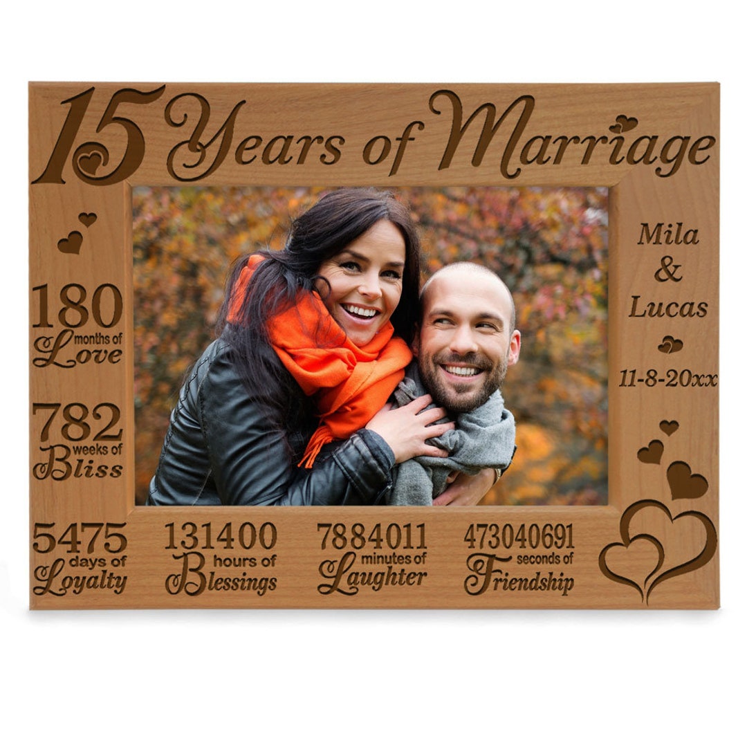 PERSONALIZED 15 Years Of Marriage Engraved Picture Frame Fifteen personalized-15-years-of-marriage-engraved-picture-frame-fifteen