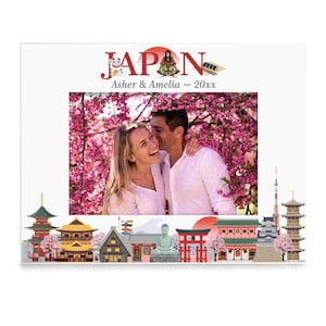 PERSONALIZED - Japan Picture Frame. Family Vacation, Couple Vacation, Wedding, Anniversary, Honeymoon, Engagement Gift. Wedding Photo.