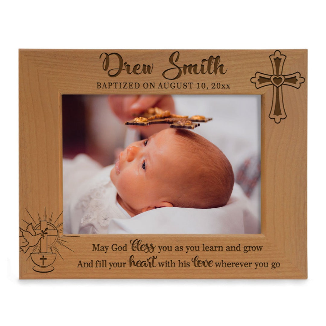 PERSONALIZED Baptism Picture Frame. Christening Gift. Religious Gifts