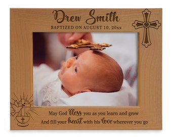 PERSONALIZED - Baptism Picture Frame. Christening Gift. Religious Gifts. Gift from Godparents. Baptism Frame. Baby Baptism Photo.