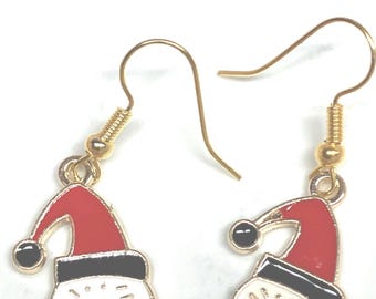 Christmas Cat Earrings ! Stainless Steel Gold finished Ear Wires gift for Christmas…