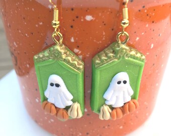 Ghost with Fall Harvest Earrings