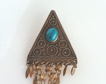 Vintage Metal Pendant - made in Israel