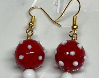Festive Christmas  Earrings ! Stainless Steel Gold finished Ear Wires gift for Christmas…