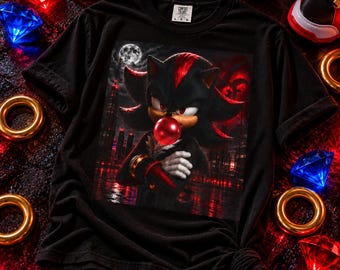 Shadow the Hedgehog Bubblegum Tee, Sonic Gaming Graphic Shirt (Comfort Colors)